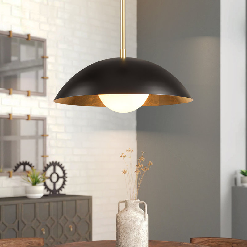 Luminaire suspendu noir mat à 1 lumière Lebone (17,7 po), H 108 po x l 17,7 po x P 17,7 po