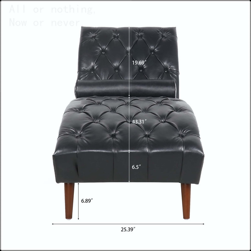 Chaise longue rembourrée, Noir mat