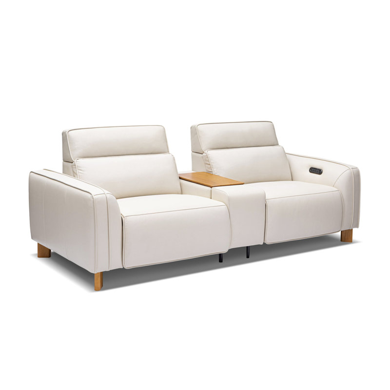 Causeuse en cuir Lesley, Beige