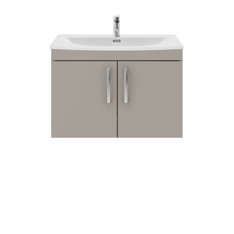 Athena 810mm Single Bathroom Vanity with Integrated Vitreous China Basin, Stone Gray