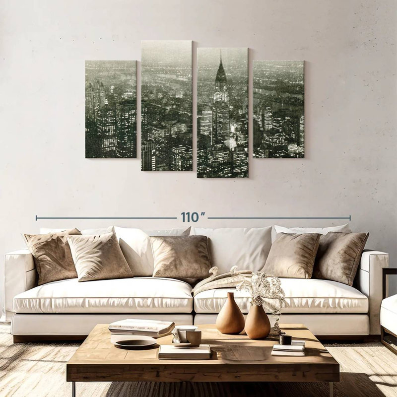 Keesha Stunning Manhattan At Night, 48" H x 75" W