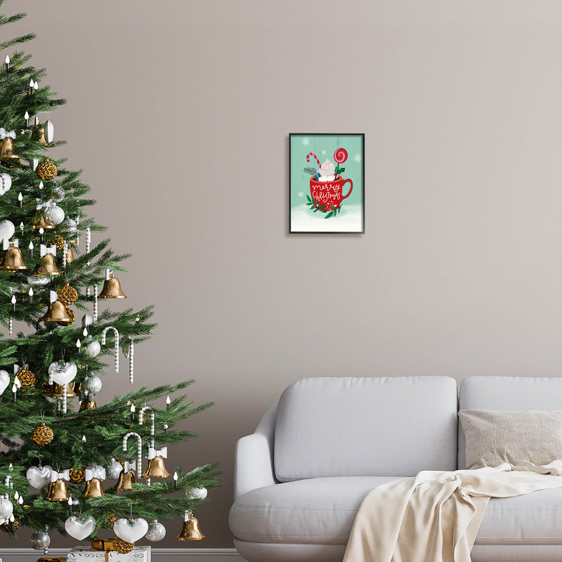 Joyeux Noël cacao chaud - -232, H 14 po x l 11 po x P 1,5 po, Giclée encadrée noir minuit