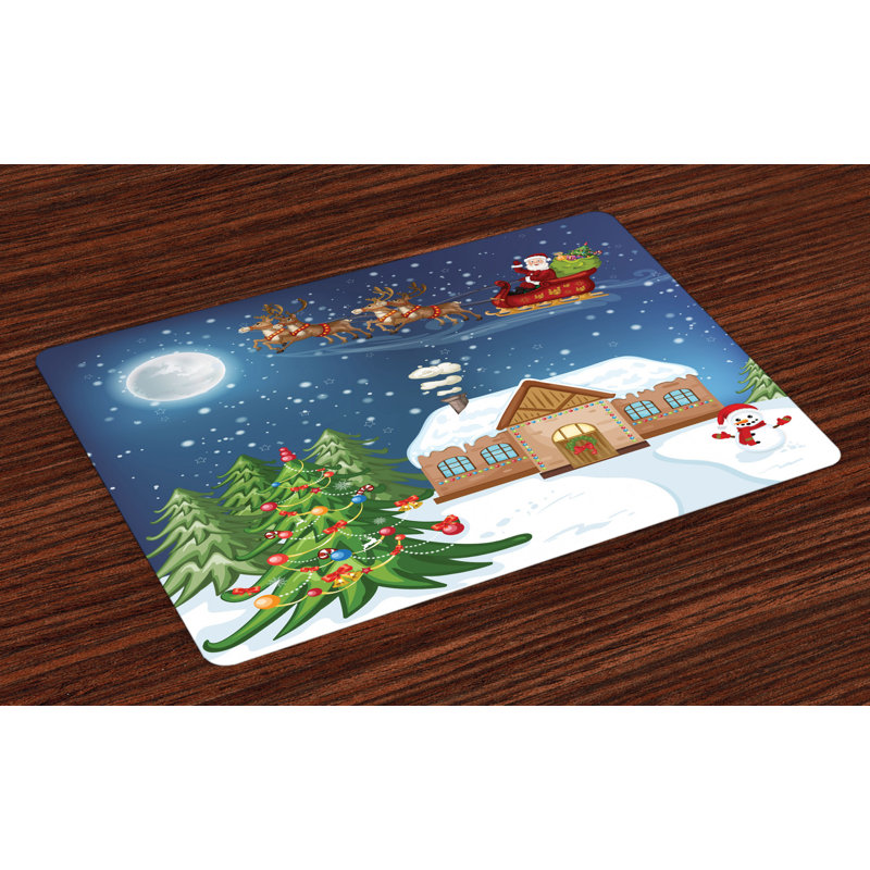 Sharyn Christmas Santa with Rudolf Placemat