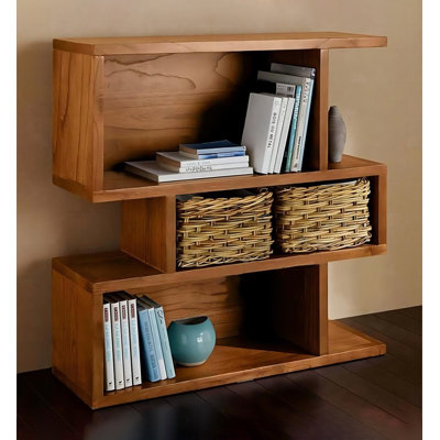 Nordic Solid Wood Floor-To-Ceiling Bookcase Simple Living Room Display Shelf