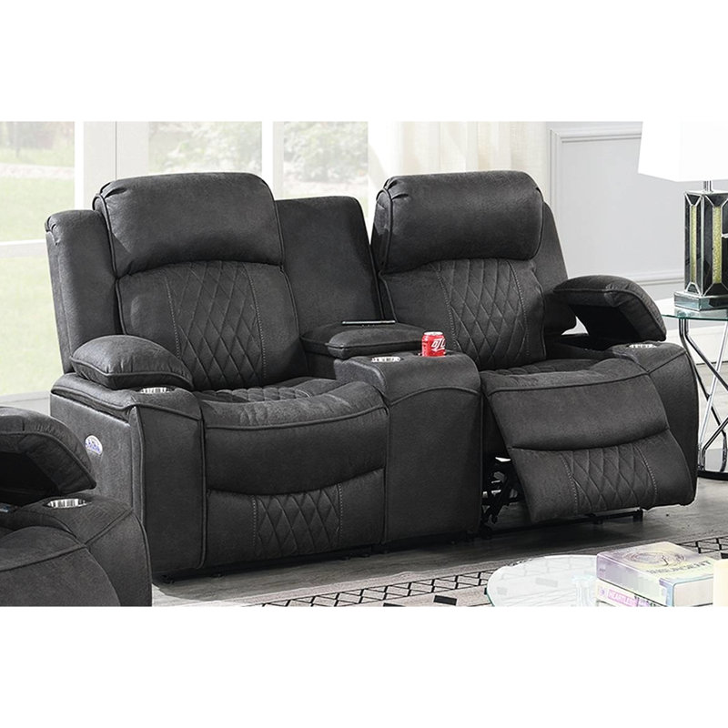 Power Motion de style contemporain avec bras de rangement et porte-gobelet en gel anthracite réglable, 2, Charcoal
