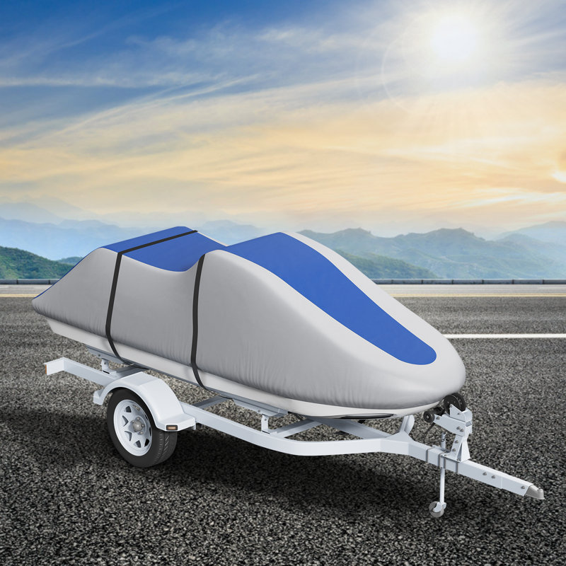Gray and Blue Heavy-Duty Marine Grade Jet Ski Cover