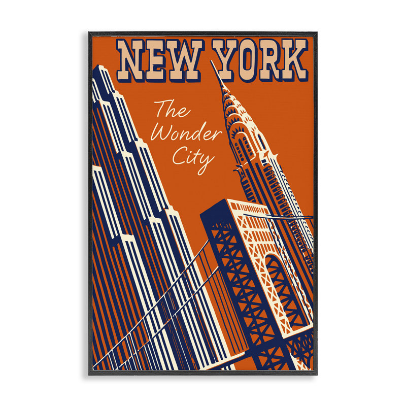 New York, la ville merveilleuse, estampe numérique, conception de Marcus Jules, H 18 po x l 12 po