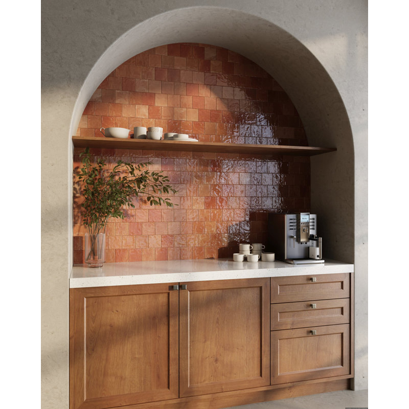 Carreau de céramique murale émaillée 4 po x 4 po Craft (12,8 pieds carrés / caisse), Terre cuite