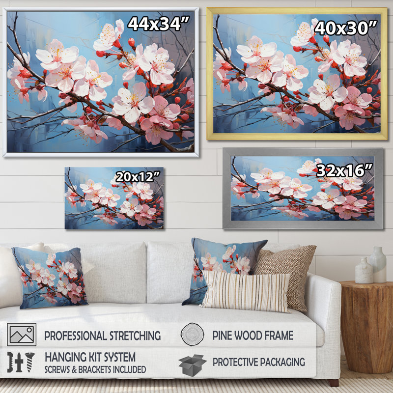 «Apple Blossom Expressionist Burst III», reproduction d'art sur toile, Toile tendue, H 12 po x l 20 po x P 1 po