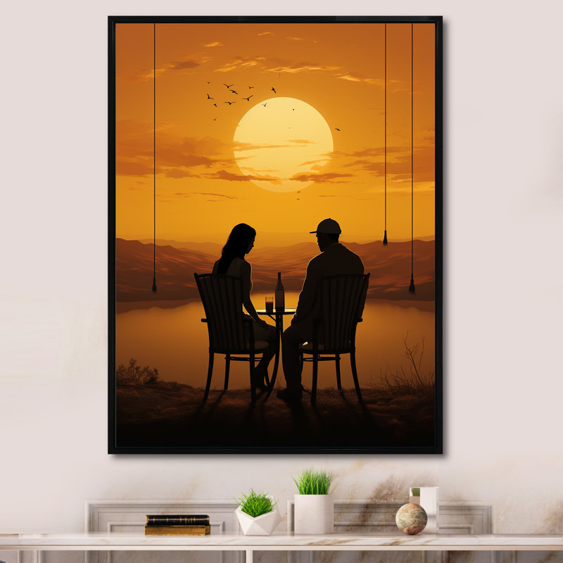 Lenoris, musique jaune, harmonie acoustique chaude, H 32 po x l 24 po x P 1 po, Cadre flottant noir
