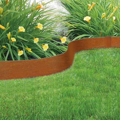 Galvanized Steel Landscape Edging 10 Pack, 40" x 6" Rusted Metal Garden Edging with 10PCS Steel Stakes & Gloves, Metal Garden Border for Yard, Tree Rings, Pathway, Divider