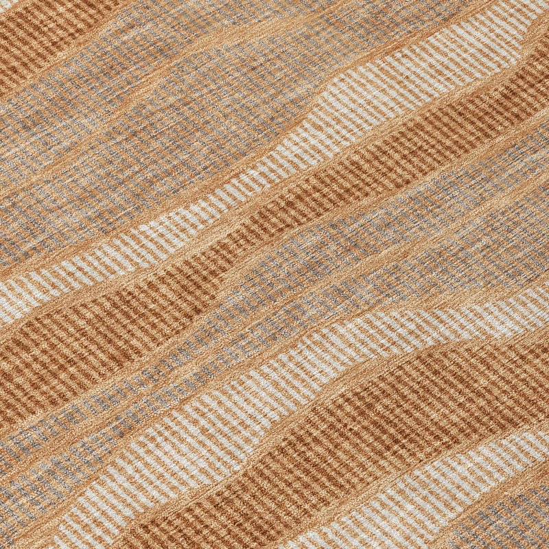 Machine Washable Indoor/Outdoor Chantille ACN2849 Stripes Rug, 1'8" x 2'6", Copper