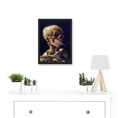 Vincent Van Gogh Skull With A Burning Cigarette A4 by Vincent Van Gogh - Single Picture Frame Painting
