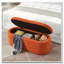 Banc de rangement rembourré ovale en tissu-267343464