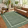 Scalloped Machine Washable Rug Non-Slip Bordered Floor Mats Non-Shedding Soft Low Pile Modern Accent Rugs for Living Room Bedroom Office