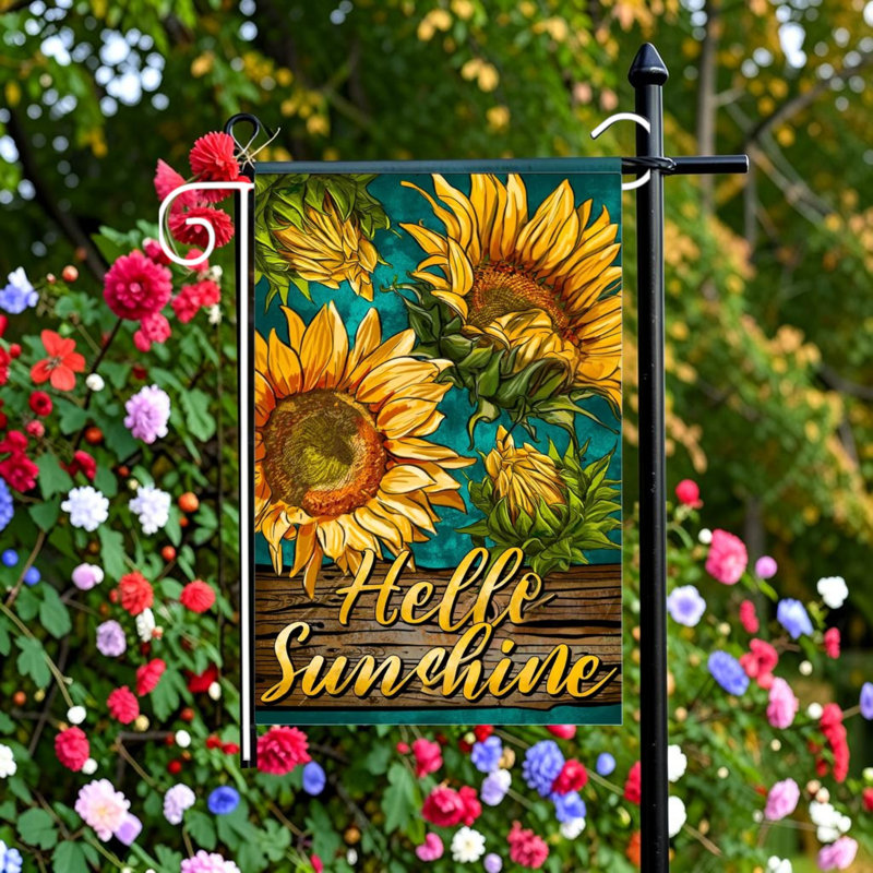 Drapeau de jardin Hello Sunshine