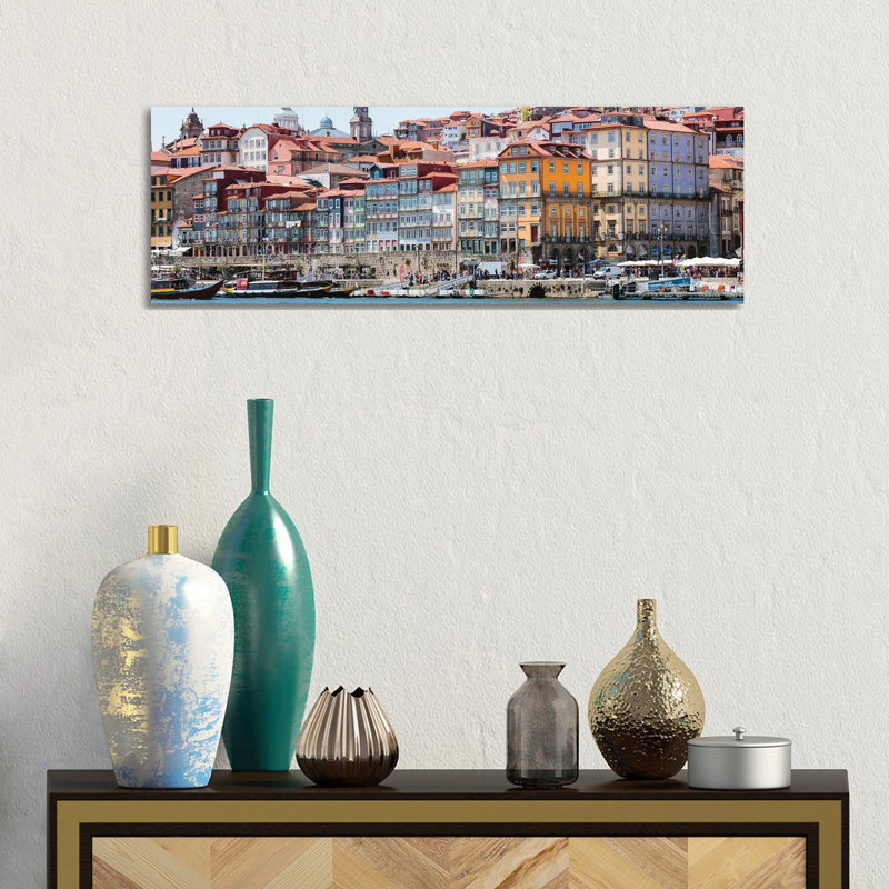 Porto Waterfront by Matteo Colombo - Wrapped Canvas Panoramic Print, 30.48 cm H x 91.44 cm W x 1.91 cm D