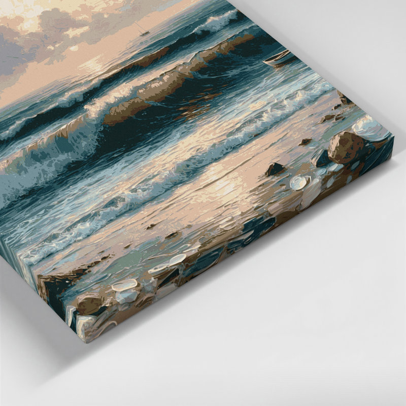 Art mural sur toile gris Coastal Coastal Retreat, H 16 po x l 20 po