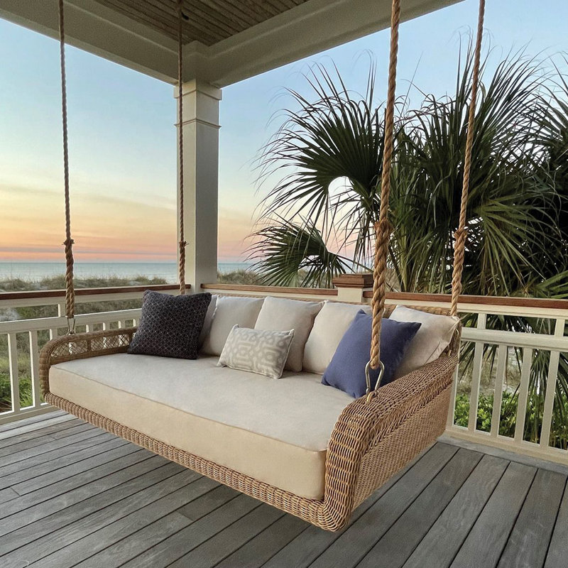 Amelia Porch Swing With Seat Cushion, Ash