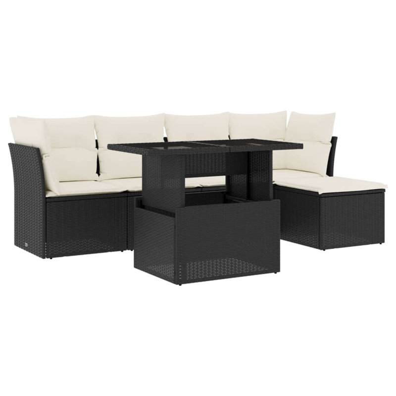 Vidaxl Garden Sofa Set PE Rattan Powder-Coated Steel