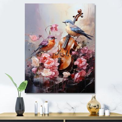 Violon et nuances harmoniques de la nature sur toile