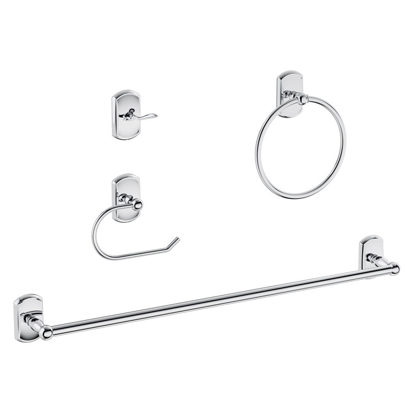 4 - Piece Bathroom Hardware Set, Chrome