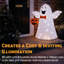 Halloween White Foldable Ghost Outdoor Decoration 80 LEDS