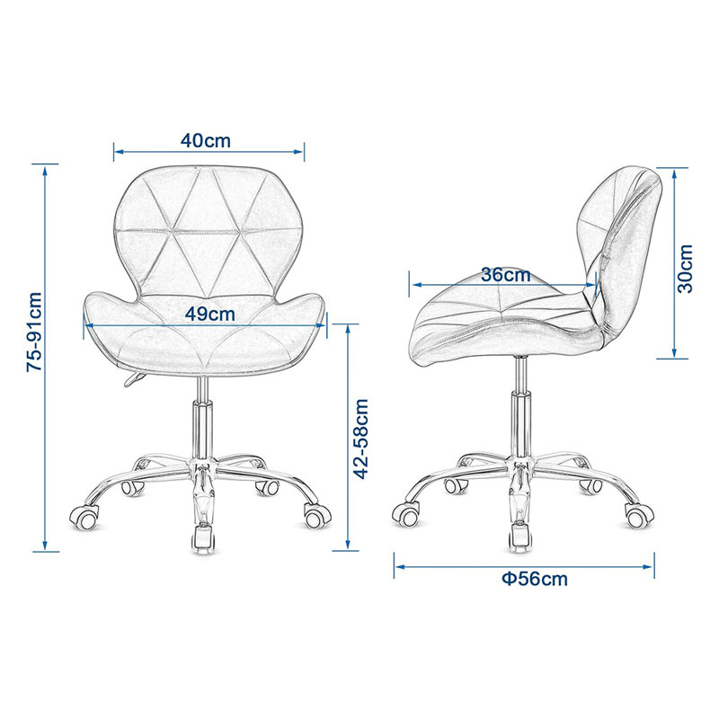 Erltrud Velvet Office Chair, Grey, Velvet
