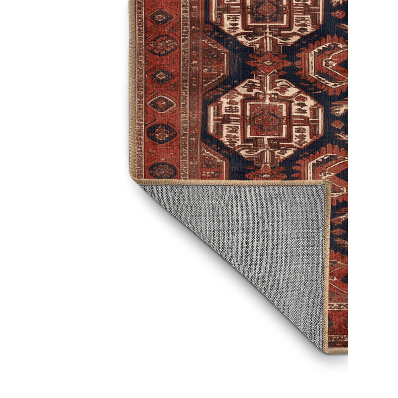 Tapis brun lavable à la machine, Rond 3 pi