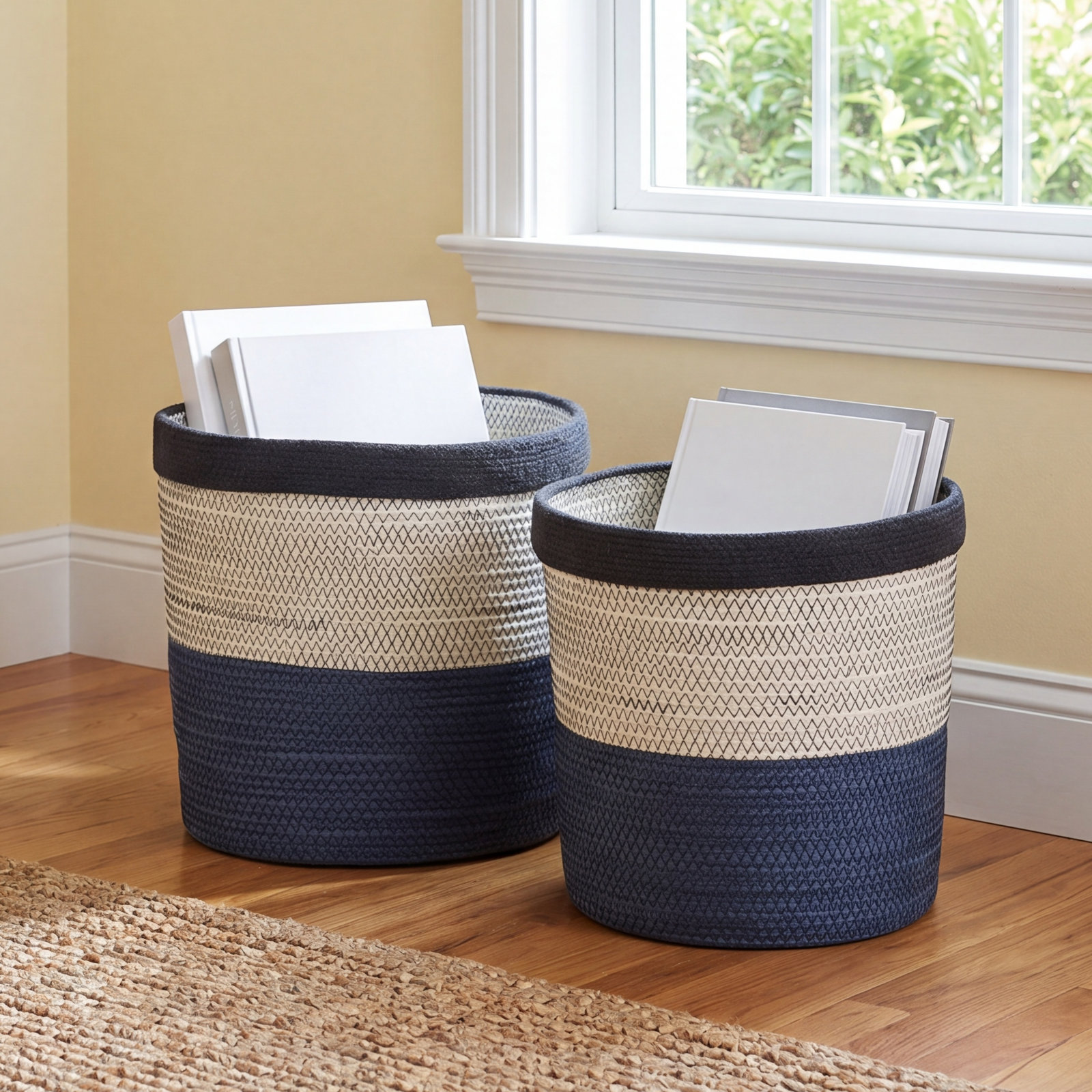 Jumelle Handmade Coastal Seagrass Decorative Basket 2