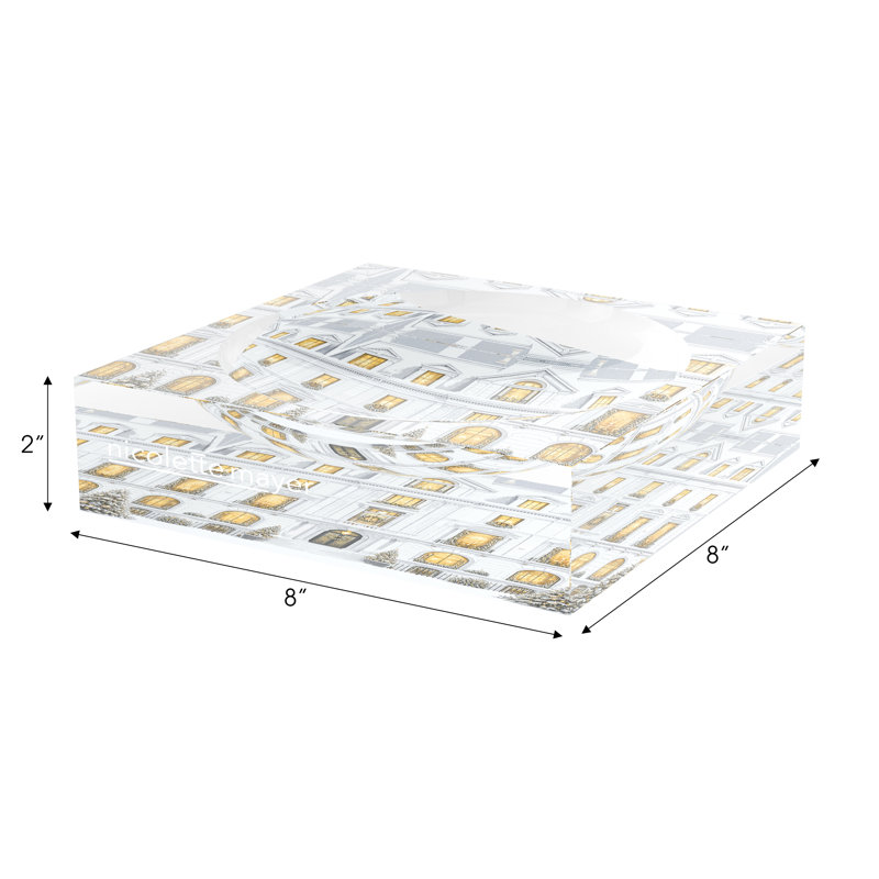 Acrylic Decorative Tray, 8"W x 8"D