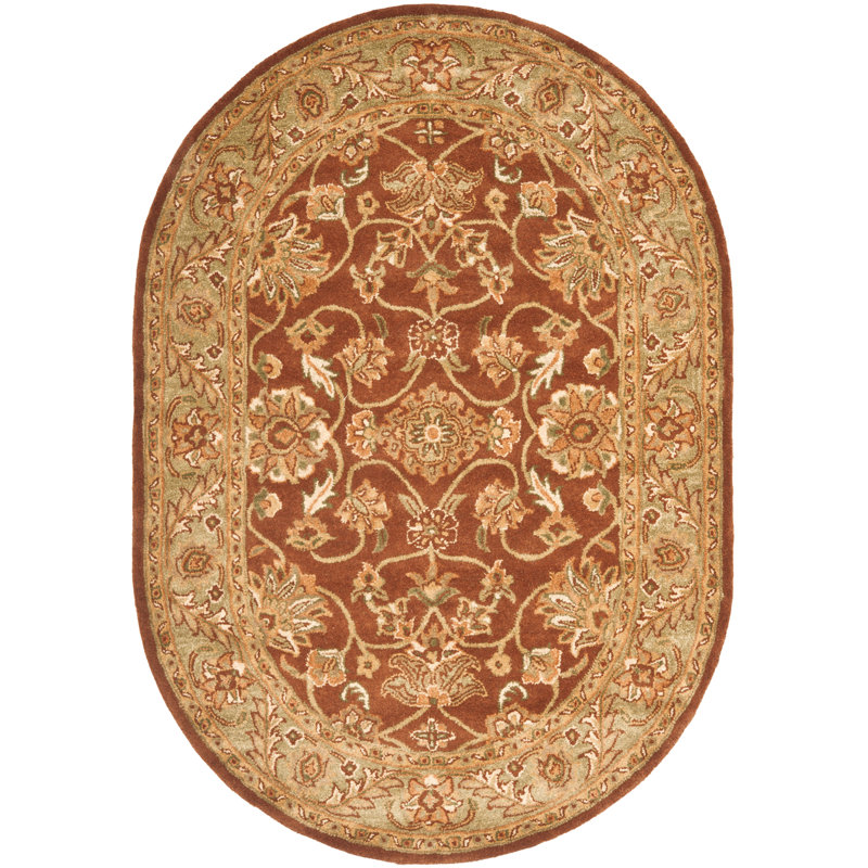 Santoyo Hand Tufted Wool Oriental Rug, Oval 4'6" x 6'6"
