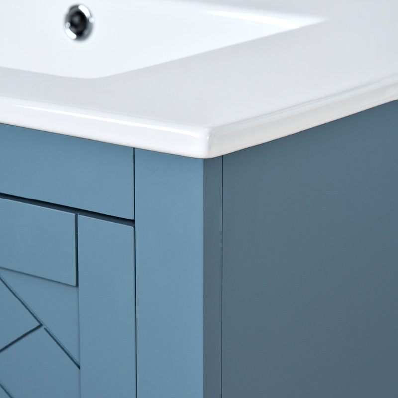 30'' Bathroom Vanity with Ceramic Sink Combo, Indigo