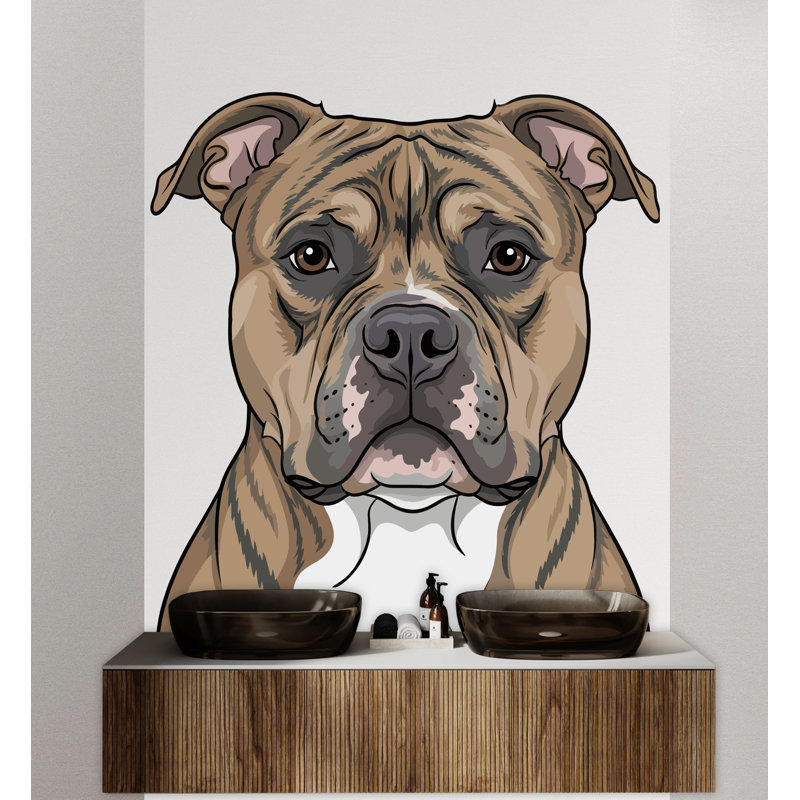 Décalcomanie murale Pitbull Dog - amoureux des chiens, décoration en vinyle, 15 x 17 pouces