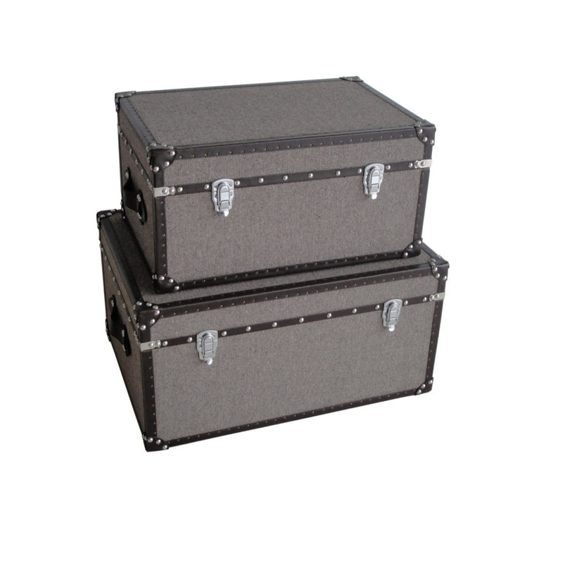 Stowell 2 Piece Camp Trunk / Footlocker, Gray