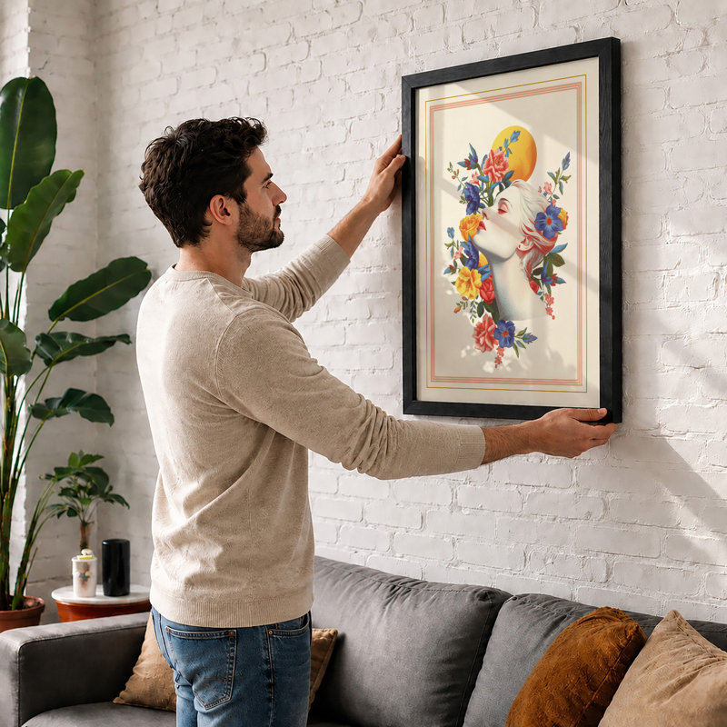 Woman In Bloom Botanical - Print, Walnut, A4 - 29.7 x 21.0 cm