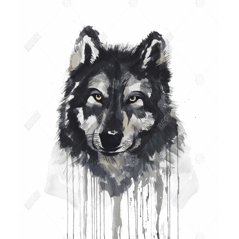 Mysterious Wolve - Gray Canvas Art for Home Decor