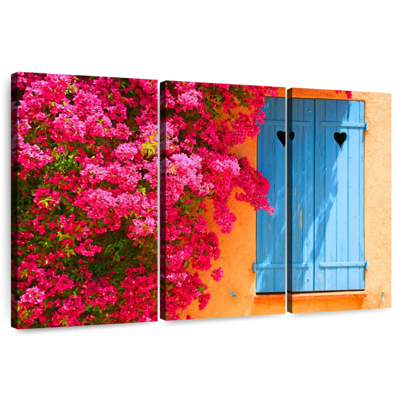 Lilie Window With Flowers, 48" H x 74" W