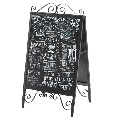 Free Standing Metal A-Frame Chalkboard