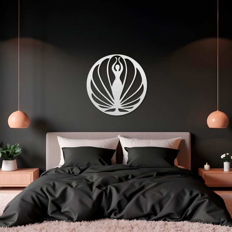 Art mural déesse zen, L 32 po x H 32 po, Noir