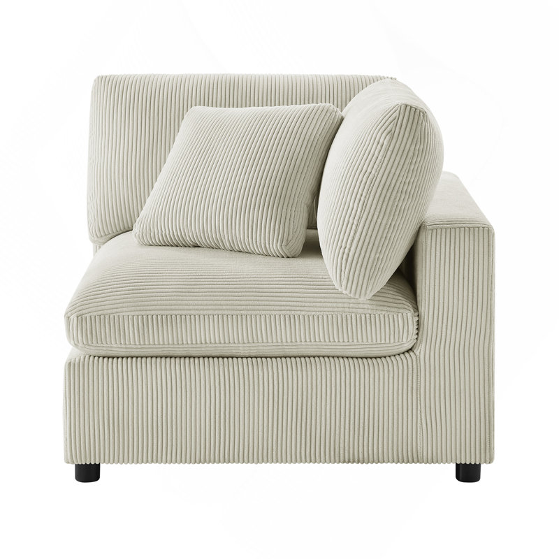Coin d'angle - Velours côtelé beige, Beige