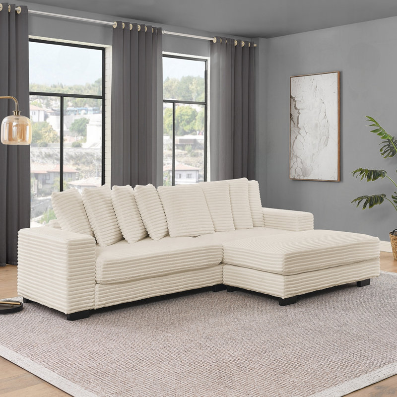 L-Shaped Modular Convertible Sofa, Beige