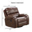Fauteuil inclinable et pivotant manuel Teli, similicuir brun foncé