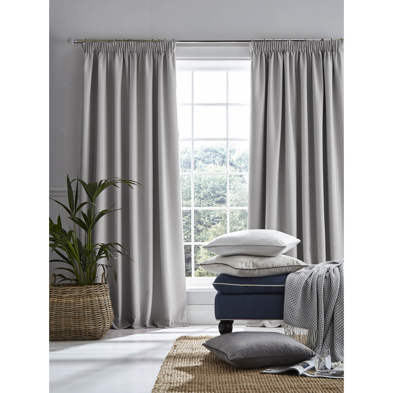 Stephanie Blackout Curtain Pair, 223 W x 229 D cm, Grey