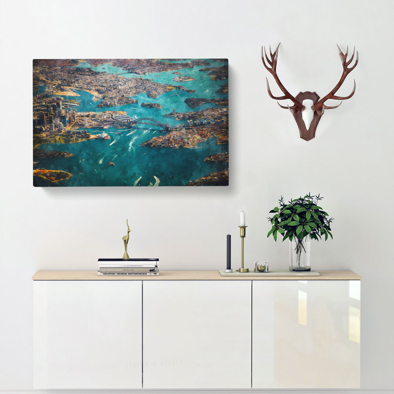 Birds Eye View Of Sydney Australia - Wrapped Canvas Painting, 60cm H x 91cm W x 3cm D