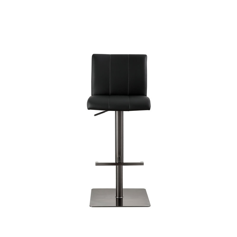 Tabouret de bar rotatif à hauteur ajustable Tristan, Noir, Ébène