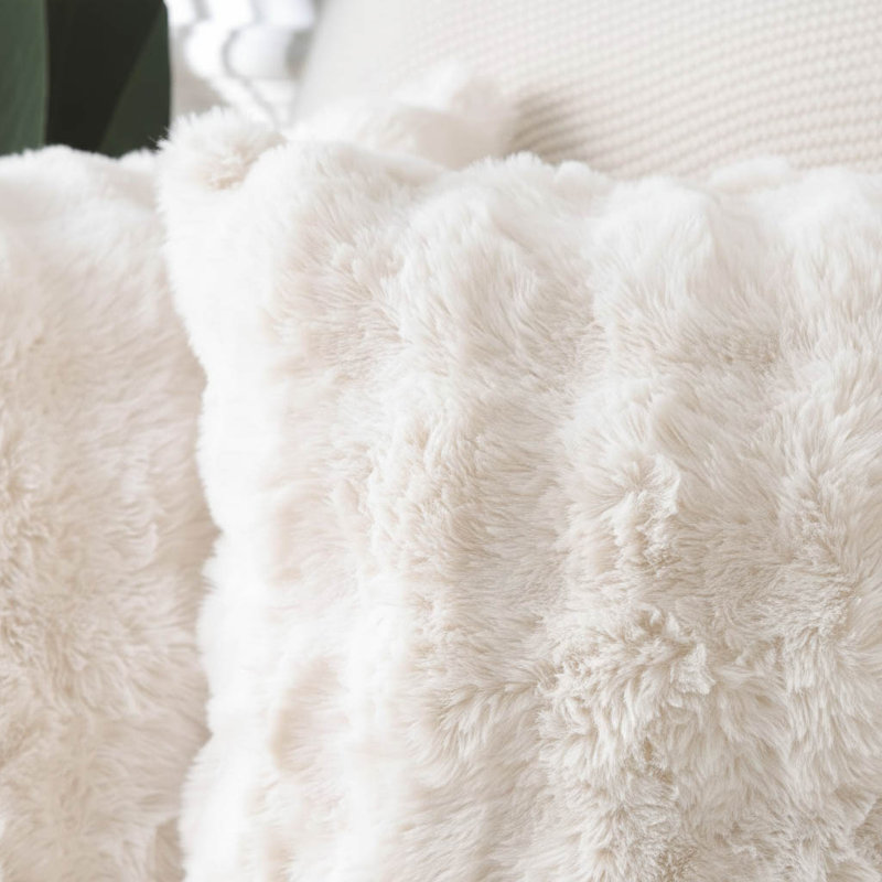 Grey Taupe Square Cushion, Cream White