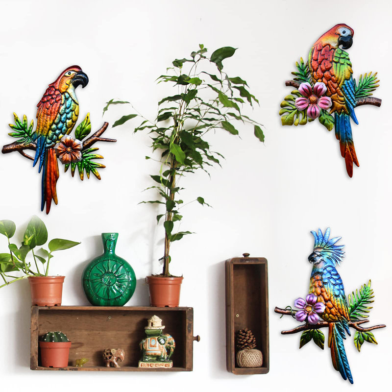Décoration murale perroquet tropical