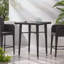 Table de bar carrée durable en osier de 32 pouces pour une utilisation extérieure, résistante aux intempéries et élégante pour tout patio ou jardin