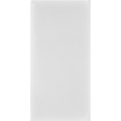 Rib 2 MirroFlex 4ft. x 10ft. PVC Glue up 3D Wall Panels - Gloss White (40 sq.ft./sheet)